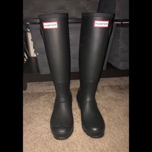 Hunter Rain Boots. Black Matte